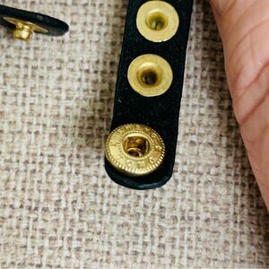 Sheng Tong Black Leather Gold Stud Wrap Bracelet